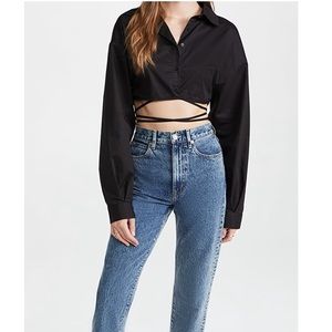 NWT Lioness Hideaway Crop Shirt Black XS